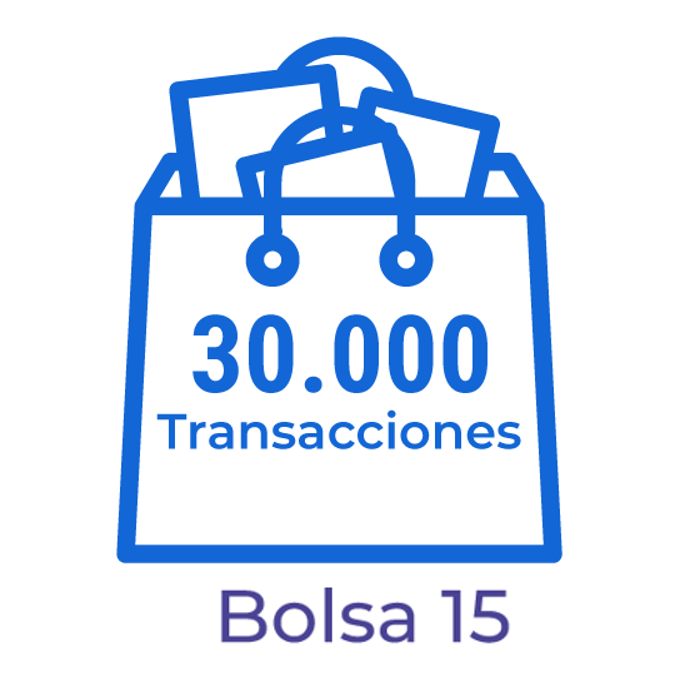 BA15. Bolsa con 30.000 transacciones para el procesamiento de documentos electrónicos.