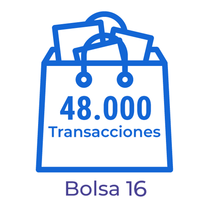 BA16. Bolsa con 48.000 transacciones para el procesamiento de documentos electrónicos.